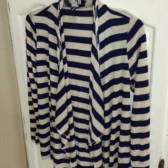 Rags & Couture Light Weight Open waterfall Duster Size M Navy Cardigan - Picture 7 of 7